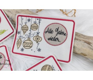 Stickserie ITH - Mug Rugs Weihnachten